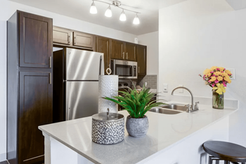Fully equipped kitchen with stainless steel appliance package
